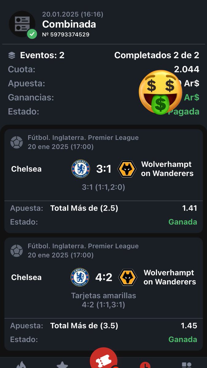 PreSeleccionado's tweet image. En el canal no paramos de ganar 🤑🔥

🔥 ASÍ EMPEZAMOS LA SEMANA 🔥

Stake 8 y Stake 5 acertados 🤑✅