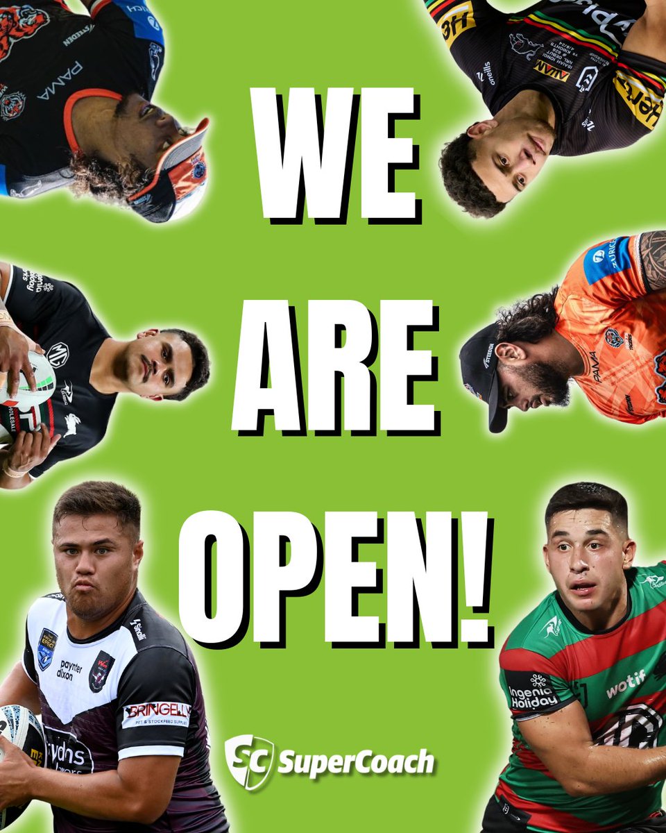 SUPERCOACH IS OPEN! 🙌🤩💚

Australia's best fantasy game is back for season 2025! 

Create your team today! #SuperCoach

supercoach.com.au | #NRL