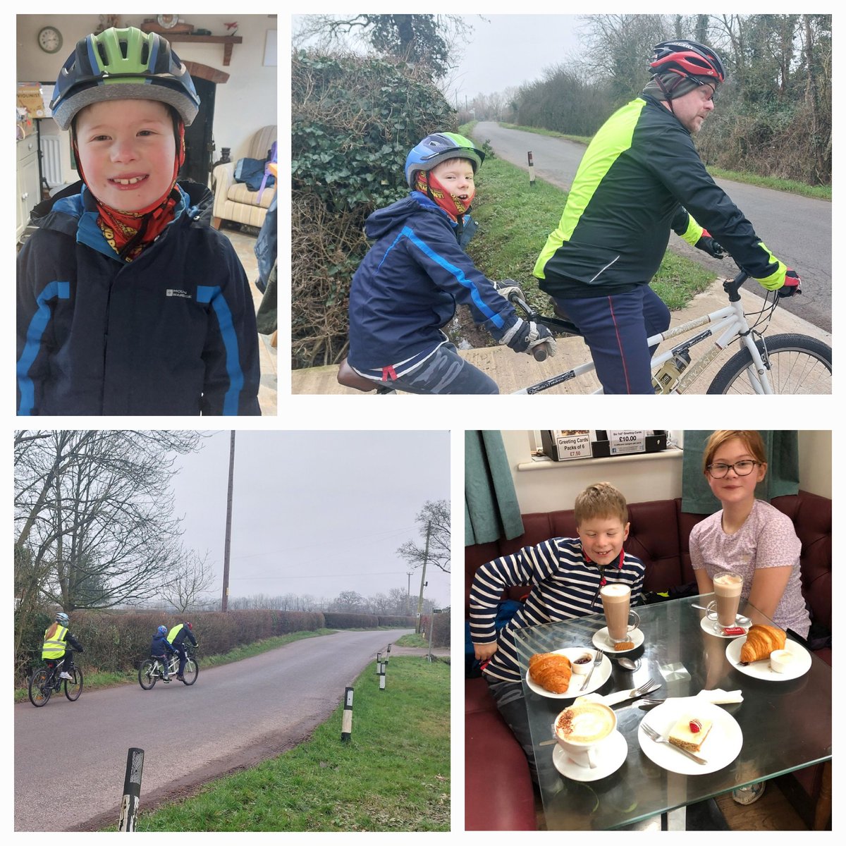 Sarah has written, "More smiles and rosy cheeks from Charlotte's Tandems this weekend, 6 miles round trip to the local coffee shop, Edward is getting more confident now and loves his rides out, making family memories to treasure x ❤️ Thank You, 1st ride of 2025."