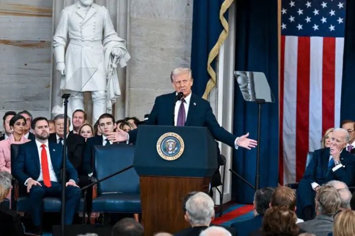 ViralVideos's tweet photo. In one word, please describe President Trump’s Inaugural Speech. https://t.co/q8sg4bmKEy