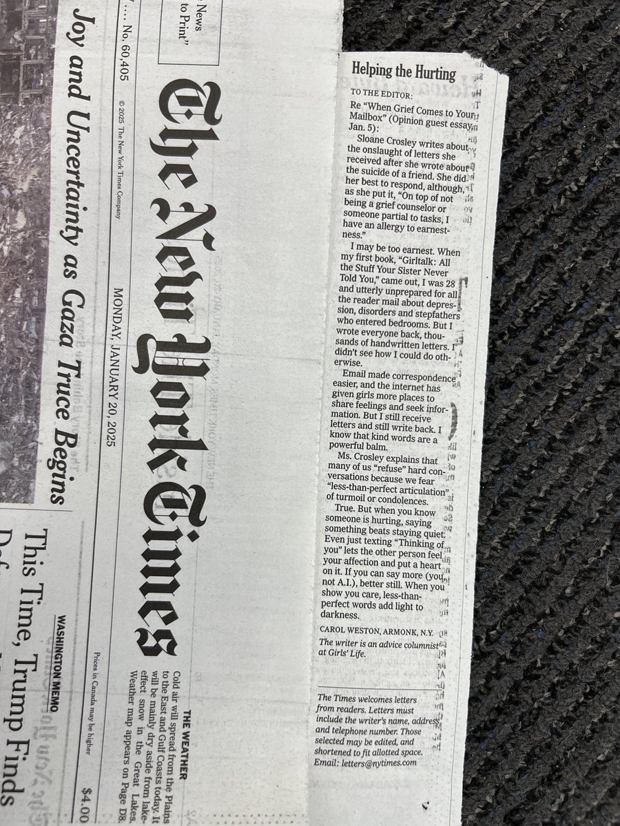 In other news today… 
my letter in the NYT