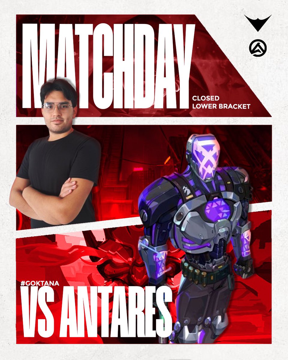 MATCHDAY⚔️

En estos partidos nos estaremos dejando la vida para llegar a la #VCLLATAM por el lower bracket

🆚 <a href="/AntaresValorant/">Antares</a> 
⏰ 6:00 pm 🇲🇽

Eliminar o Ser Eliminados no hay más #GoKTANA🎋