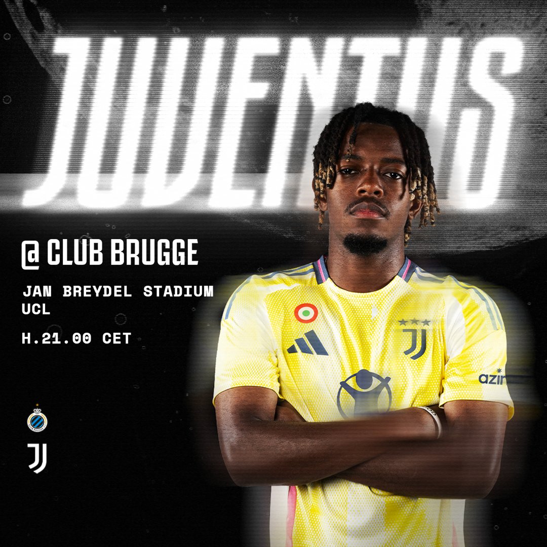 🇧🇪 𝐆𝐚𝐦𝐞 𝐝𝐚𝐲 𝐢𝐧 𝐁𝐞𝐥𝐠𝐢𝐮𝐦!
🏆 <a href="/ChampionsLeague/">UEFA Champions League</a>
🆚 <a href="/ClubBrugge/">Club Brugge KV</a>
🏙️ Bruges
⏰ 21:00 CET
📲 #CLUJuve