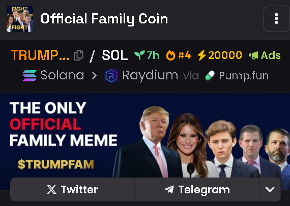 Trump_FamilySol's tweet photo. #TRUMPFAM is firmly in the lead! 

We are a family, together we can do anything! 

ca: zFCN2vUTXjhy5wTpGzysqfPYHbK8SZymSuTnSKjpump https://t.co/9QPm1nsf6q