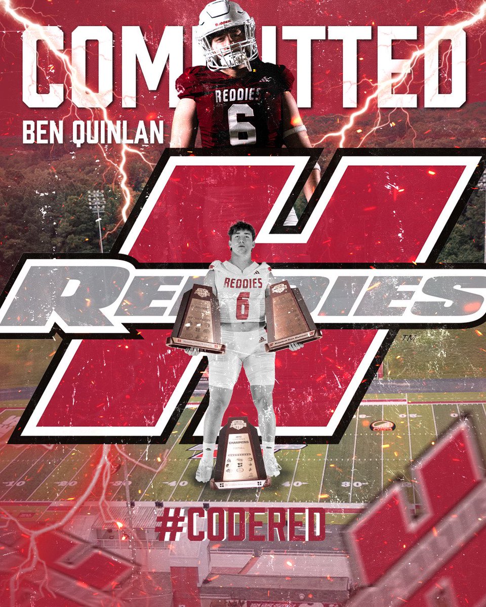 ben_quinlan1's tweet photo. Thank you Lord for giving me the opportunity &amp; ability’s to play football at the next level. As well thank you to @Coach_Hols and the Reddie coaches for believing in me. With that being said I am continuing my athletic and academic career at @ReddiesFB !
@HB_WildcatFB 
#AGTG https://t.co/izYnm6KLDn