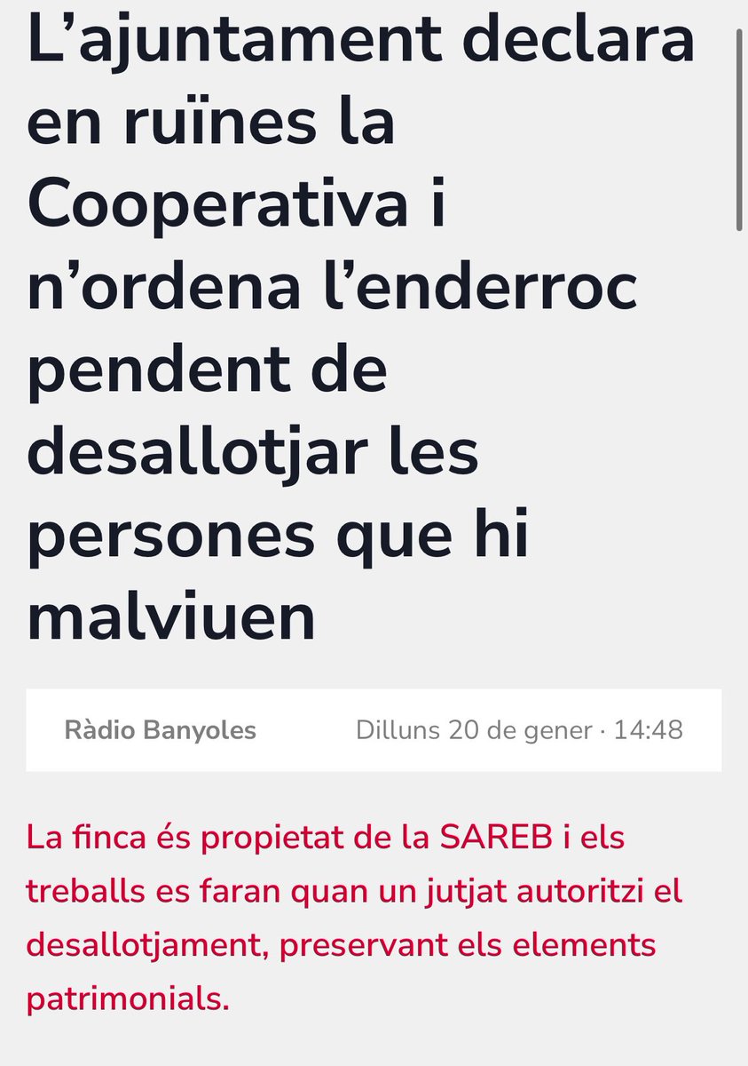 #Banyoles té una oportunitat sobre la taula:
➡️ Aprofitar el Gobierno PSOE-Sumar i el Govern PSC per fer en aquest espai habitatges de protecció oficial.
➡️ Aprofitant el desenvolupament urbanístic restaurar la Cooperativa per fer-hi un gran centre cívic.