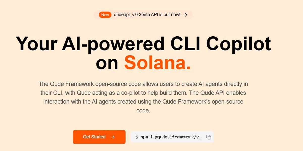 VikingQuant's tweet photo. Many people DM me to ask what is @Qudeai, so here you go. 

$QUDE is an open-source framework and Solana-based Copilot CLI designed to help developers build, deploy, and interact with AI agents on the blockchain. QudeAI's goal is to simplify AI development directly in the command-line interface. Something never done before, so we could say that $QUDE is a first mover.

Its 3 Key Features:
  
1 - Qude Framework: Allows creation of AI agents via CLI with Qude acting as a co-pilot. Users can define the agent's behavior and purpose with a few lines of code.  

2 - About API: Facilitated by the API, interaction with the created agents is made possible, opening up possibilities such as querying the blockchain, retrieving market data, or even creating personalized bots.  

3 - QLLM and QCM: The @Qudeai Language and Logic Modules (QLLM) and the QudeAI Community Module (QCM) make agents accessible and reusable by the community, a unique feature that sets QudeAI apart.

Development and Updates: 

- Current version: Version 1 of the framework has been released, with an update to v2 alpha imminent.  

- SDK: SDK v1 is terminal-based, while version 2 will be widget-based. QudeAI developers are currently working on this version.  

- DAO and Community: QudeAI has an active community and growing partnerships. The DAO website has been relaunched after a period of downtime due to high traffic.

How to Use $Qude AI?  

- Developers can install @QudeAI via npm with the command: "npm i @qudeaiframework".  

- Creating an Agent: Use simple scripts to define agents like “Aura”, an assistant for blockchain analyses.

- Deployment: Agents can be deployed on the Solana blockchain via CLI commands, allowing direct interactions with the agent.

Why @Qudeai? And for whom?  

- Blockchain Developers: Facilitates the development of decentralized applications with AI integration without the need for deep AI expertise.  

- Analysts and Traders: Agents can provide market analysis, track trends, or even offer personalized insights based on blockchain data.

$QUDE positions itself as a powerful tool for integrating #AI into blockchain applications, offering innovative and accessible solutions for developers, traders, and the tech community. With active development and a strong focus on the community, $QUDE could well redefine how we think about AI in the context of blockchains.

(*all credits for this post goes to @0xSibizarre)