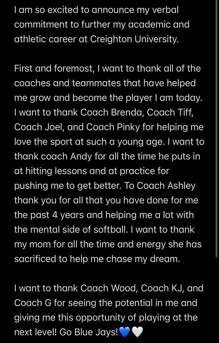 Aly True 2026 (@alytrue12) on Twitter photo I’m so excited to find my home for the next 4 years and continue being a Blue Jay! 💙🤍 <a href="/AshVanBoxmeer4/">Ashley VanBoxmeer</a> <a href="/AndyPaalhar/">🅰️ndy 🅿️aalhar</a> <a href="/SluggersHuecker/">Lady Sluggers 18</a> <a href="/JaysSoftball/">Jays Softball</a> <a href="/CoachKristaWood/">Krista Wood</a> <a href="/KjirstynNicole/">Kjirstyn❤</a> <a href="/GarrettFurnal/">Coach G.</a> <a href="/BluejaySoftball/">Creighton Softball</a> I’m so excited to find my home for the next 4 years and continue being a Blue Jay! 💙🤍 <a href="/AshVanBoxmeer4/">Ashley VanBoxmeer</a> <a href="/AndyPaalhar/">🅰️ndy 🅿️aalhar</a> <a href="/SluggersHuecker/">Lady Sluggers 18</a> <a href="/JaysSoftball/">Jays Softball</a> <a href="/CoachKristaWood/">Krista Wood</a> <a href="/KjirstynNicole/">Kjirstyn❤</a> <a href="/GarrettFurnal/">Coach G.</a> <a href="/BluejaySoftball/">Creighton Softball</a>