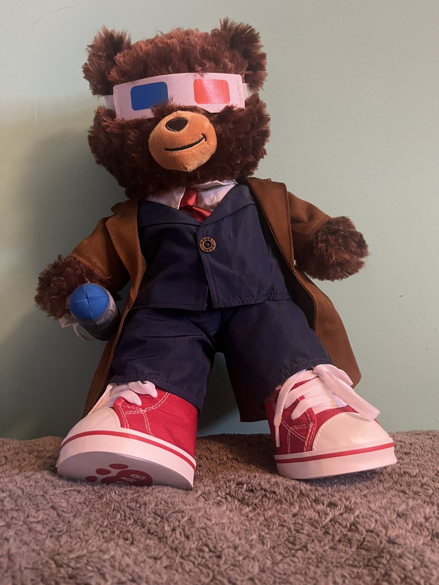 thank you to my mum dad and my stepdad mark for getting me the 10th doctor build a bear for my birthday I love it ❤️
