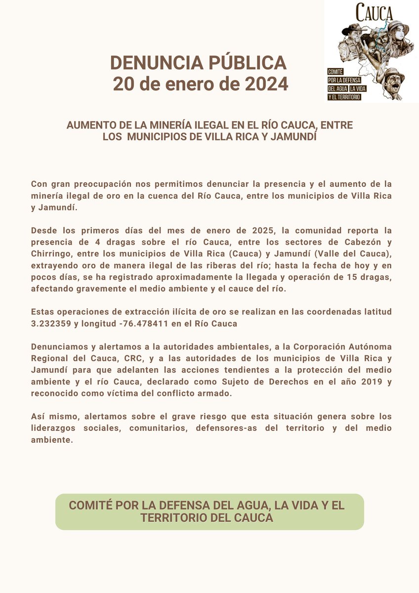 Comité Defensa del Agua y el Territorio Cauca tweet media