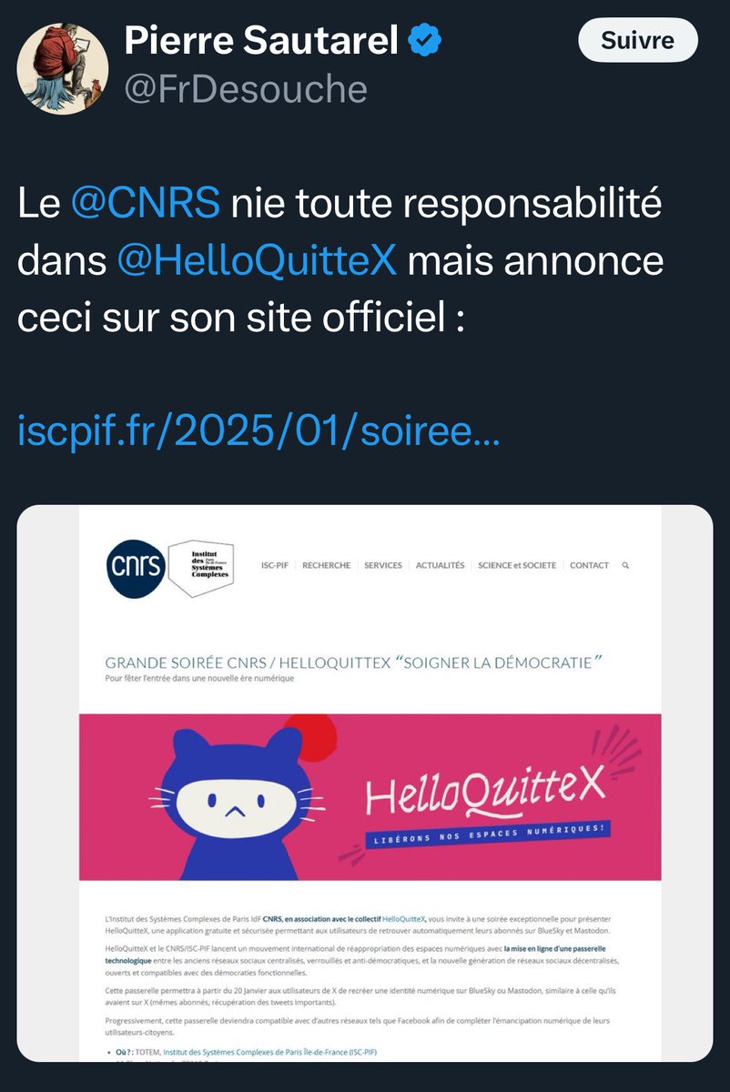Les Français de souche sont en panique sous ce tweet de Sautarel à cause de <a href="/helloquitteX/">Escape-X FR</a> 😂