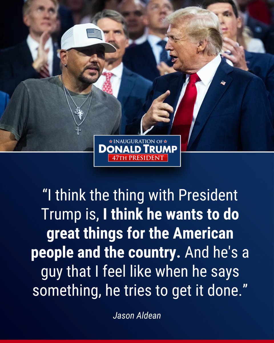 'NEW ERA' FOR AMERICA: Country music star <a href="/Jason_Aldean/">Jason Aldean</a> says he believes President Trump wants to do "great things" for the nation. Read his full comments: trib.al/1GH4GLe