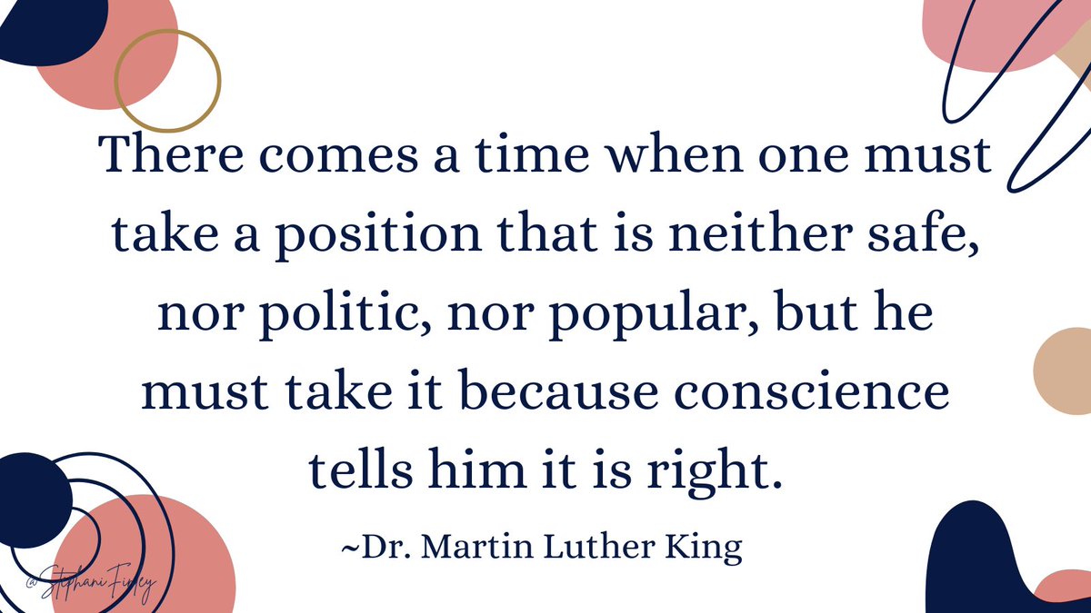 StephaniFinley's tweet image. #Leaders face increasingly complex challenges/polarized environments &amp;amp; shifting expectations. Don’t take the easy road &amp;amp; depart from leading authentically. The way to build a culture of
#Accountability #Ethics #Trust is to prioritize
#Integrity &amp;amp; conscience over convenience. #MLK