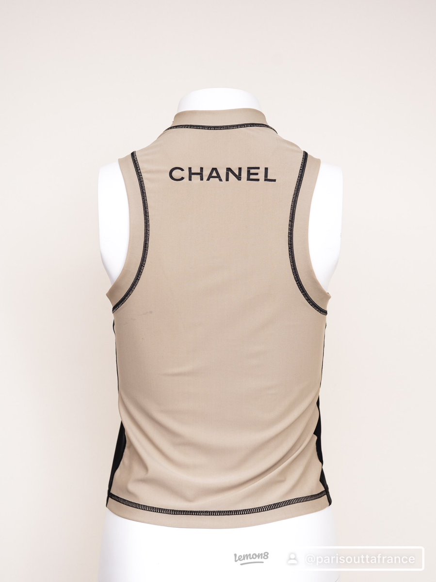 godofcloth's tweet photo. Channeling CHANEL 🖤 this 2003 nude logo tank is the perfect blend of timeless, elegance and runway edge. #CHANEL2003 #VintageStyle #VintageCHANEL #CHANELObsessed https://t.co/nbThmV1dei