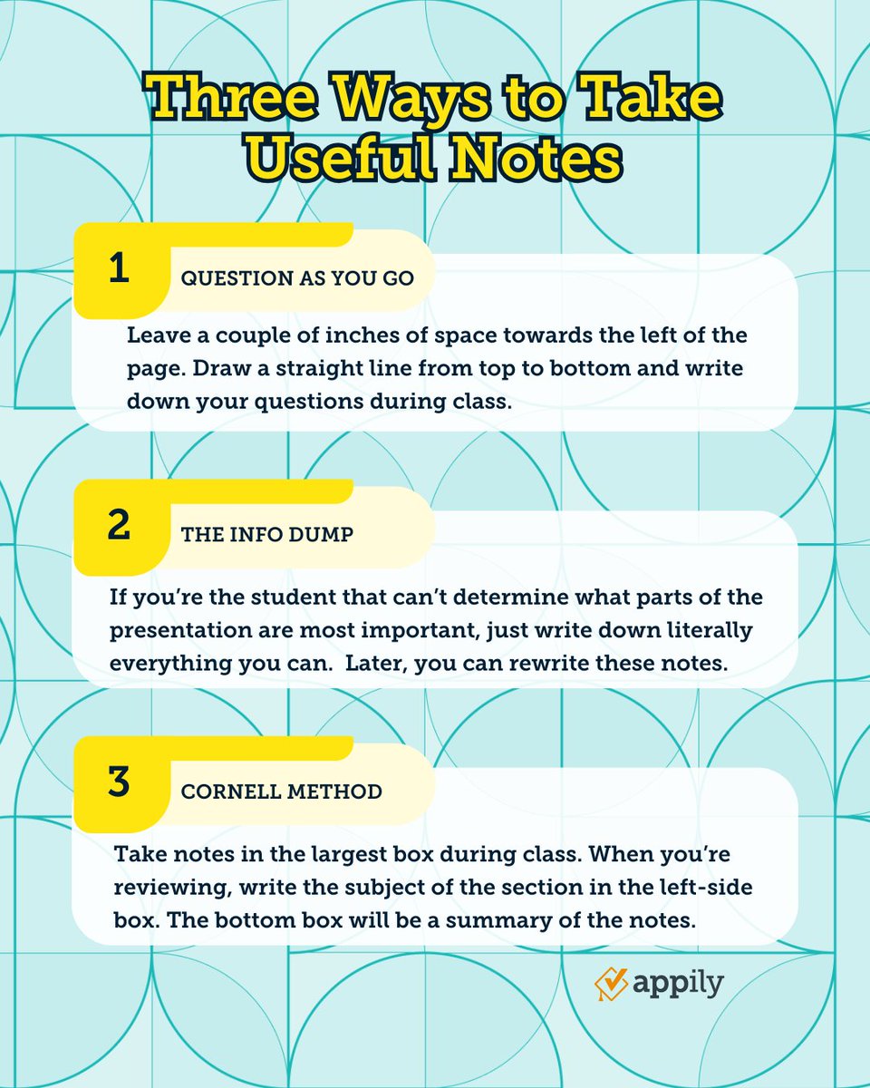 AppilyCom's tweet image. How do you like to take notes? 📝 
#StudyingTips #StudyAdvice #StudentTips #NoteTaking