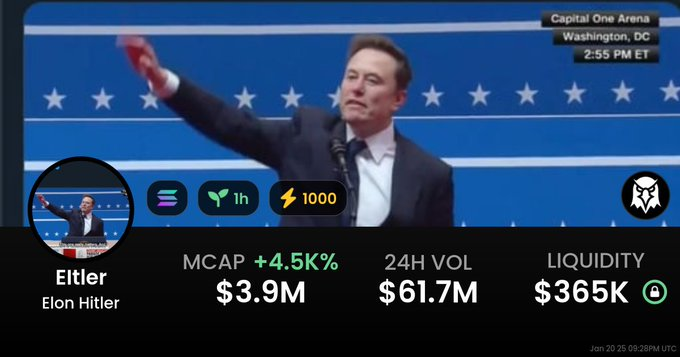 Et donc une crypto "Elon Hitler" vient de se créer. 
Et on est qu'en Janvier !