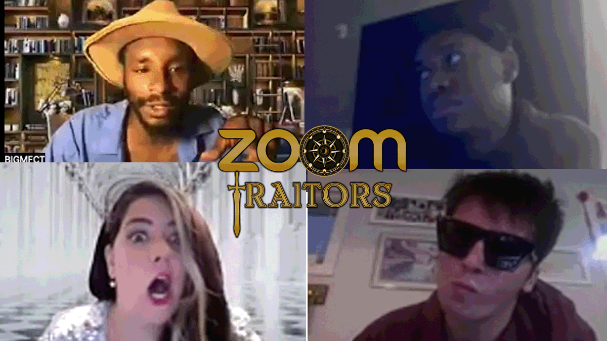 ZoomGameNetwork's tweet photo. The PREMIERE episode of #ZoomTraitors is now up!

Brace yourselves for a journey of wit, betrayal, manipulation, and lies as  20 players battle to earn a combined cash prize of $150+ in a cutthroat season!

WATCH HERE:
https://t.co/VTUKODJlwn https://t.co/IgXpk1W4j5