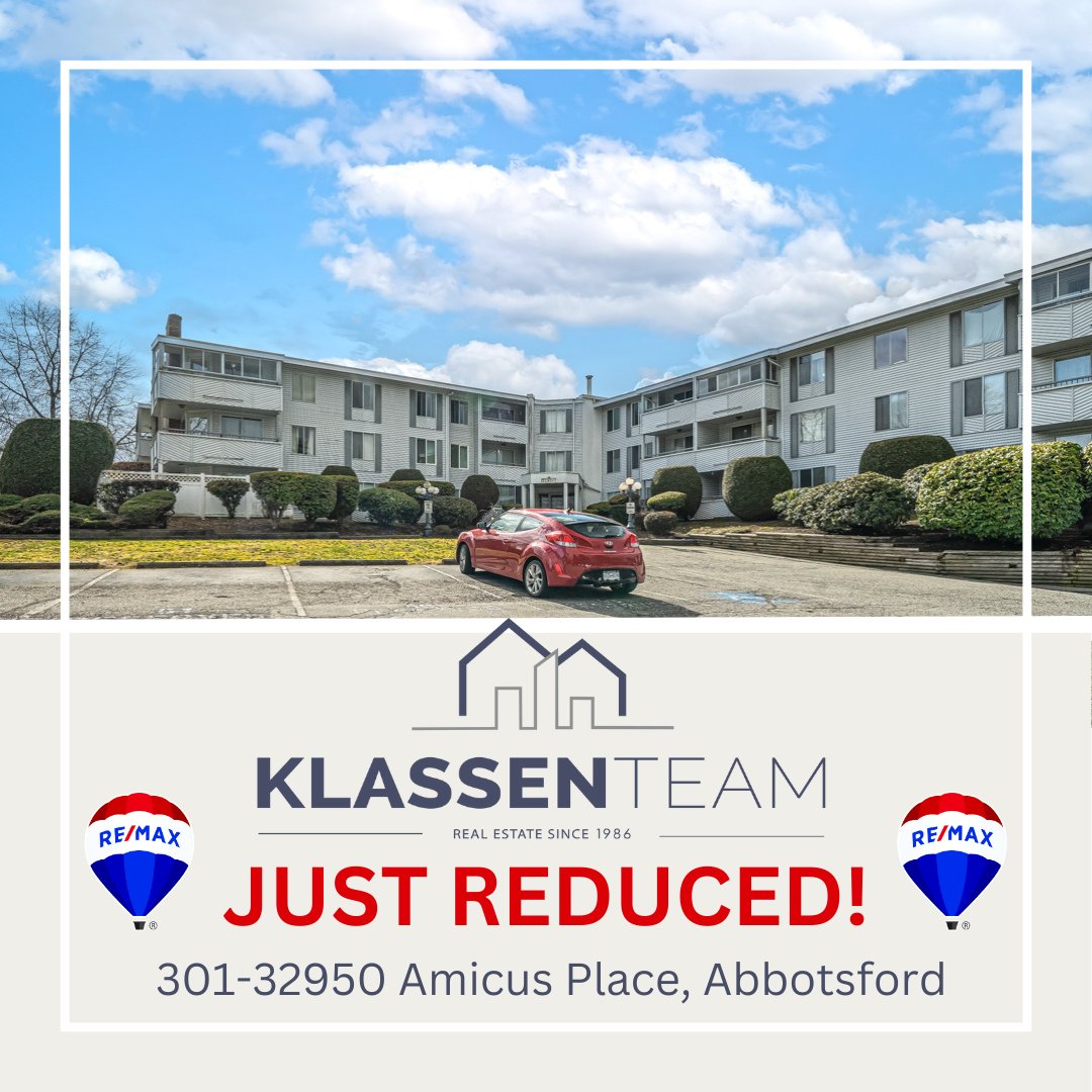 klassenteam's tweet photo. #⭐ NEW PRICE!⭐
🛏 2 Bdrm 🚽 2 Bathrooms
📍301-32950 Amicus Place, Abbotsford
💲379,900 MLS# R2952630
For more details, visit the link! 👉 View Listing https://t.co/ONjdY4p7GY https://t.co/L40kC9Vhtm