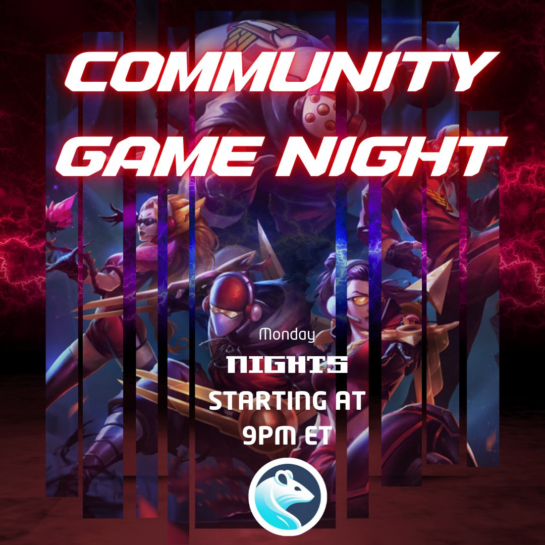 Tonight in the Rat Tactics discord, join us for community game night! Starting at 9pm ET get matched with 9 other community members for custom 5v5 League of Legends. Select your role, queue up and let's play!