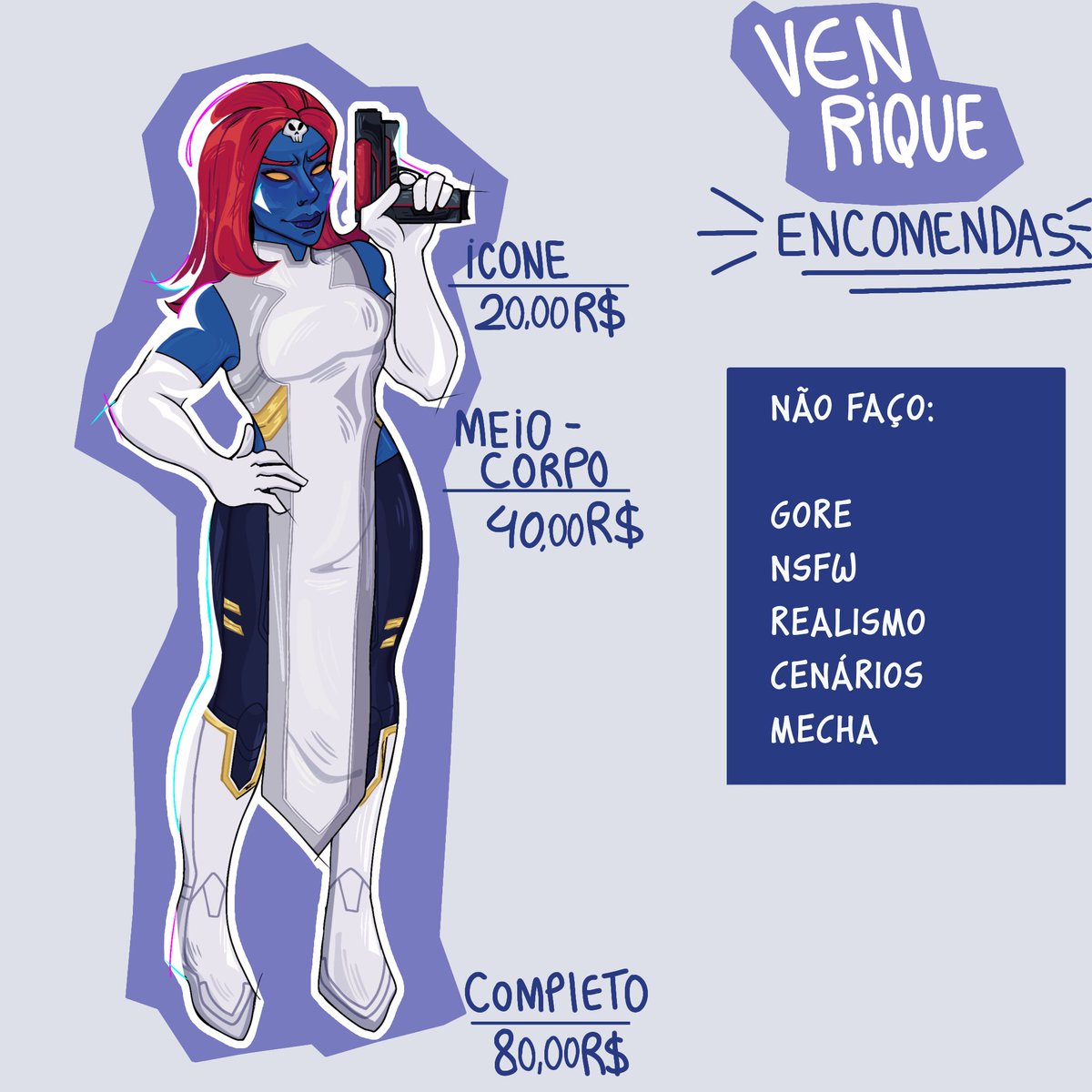venrique3's tweet image. Encomendas/Comissões abertas 📣
— Tabela nova e com mais estilos ✨️
Agora além do meu estilo padrão, pode ter seu oc ou qualquer personagem no estilo de Steven universo, hora de aventura, naruto e até como um emote!!!