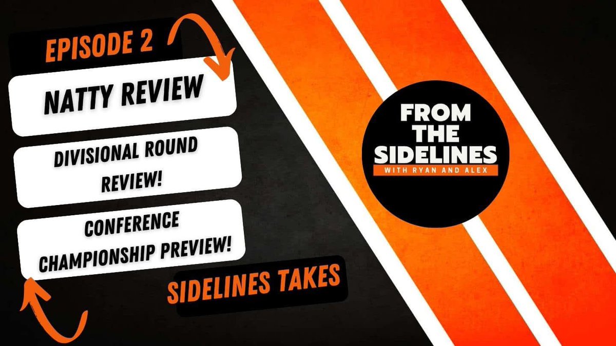 from_sidelines's tweet photo. New podcast dropping tomorrow night. Join us live at 9 pm for our Conference championship picks and our Top 5! @chubs927 will be joining us! Drop your takes below! https://t.co/GyRq4qIiZ8