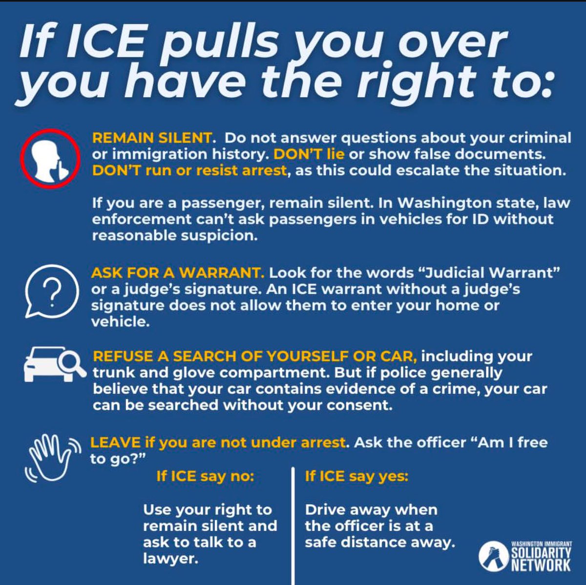 DefyTheRight's tweet image. No matter your immigration status, it’s important for you to know your rights if you ever have an encounter with an immigration enforcement agency like ICE
