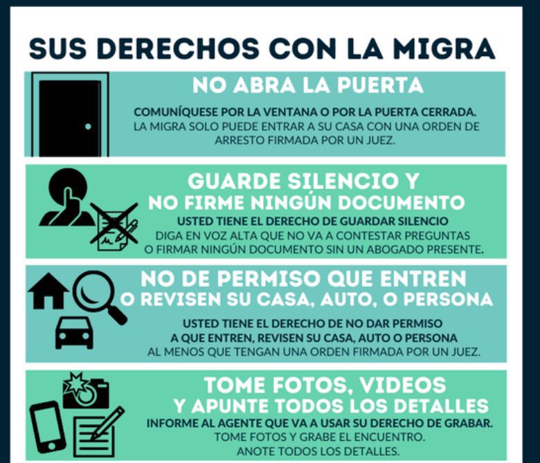 DefyTheRight's tweet image. No matter your immigration status, it’s important for you to know your rights if you ever have an encounter with an immigration enforcement agency like ICE