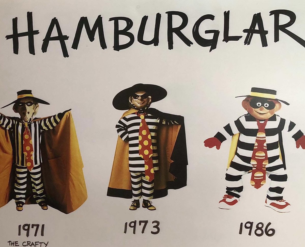 KatHands's tweet photo. @HustleBitch_ Hamburgler circa 1973 … and apparently McDonalds dressed both First Ladies with Jill’s little Grimace get up ☮️💟☮️💟 https://t.co/saem4wdQlP