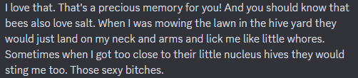 Chatting with an online friend about bee facts and they drop this golden nugget.