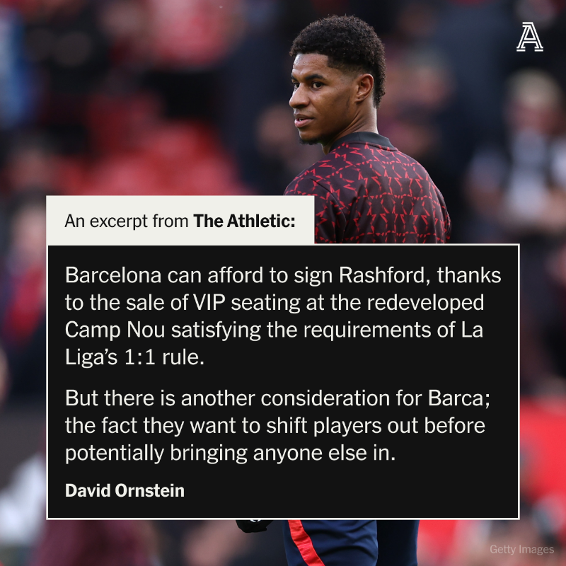 TheAthleticFC's tweet photo. ▪️ Manchester United have not closed door to Rashford reintegration
▪️ #MUFC will let him leave for satisfactory deal
▪️ Rashford favours Barcelona move
▪️ Dortmund keen, Milan improbable

@David_Ornstein’s One To Watch: Marcus Rashford.