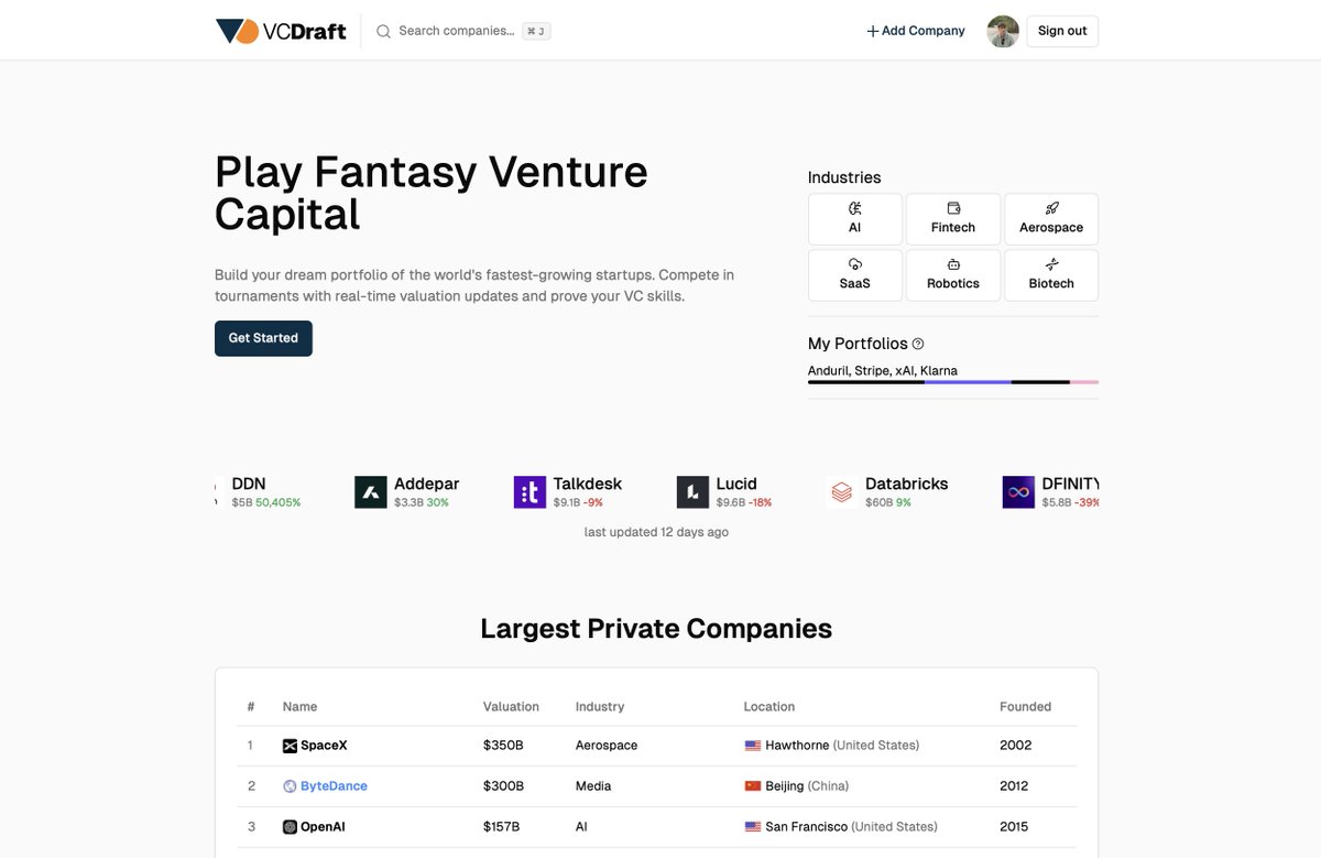 jonasdevs's tweet image. I always had this one app idea in the back of my head...

Fantasy football but as a VC 👉vcdraft .com