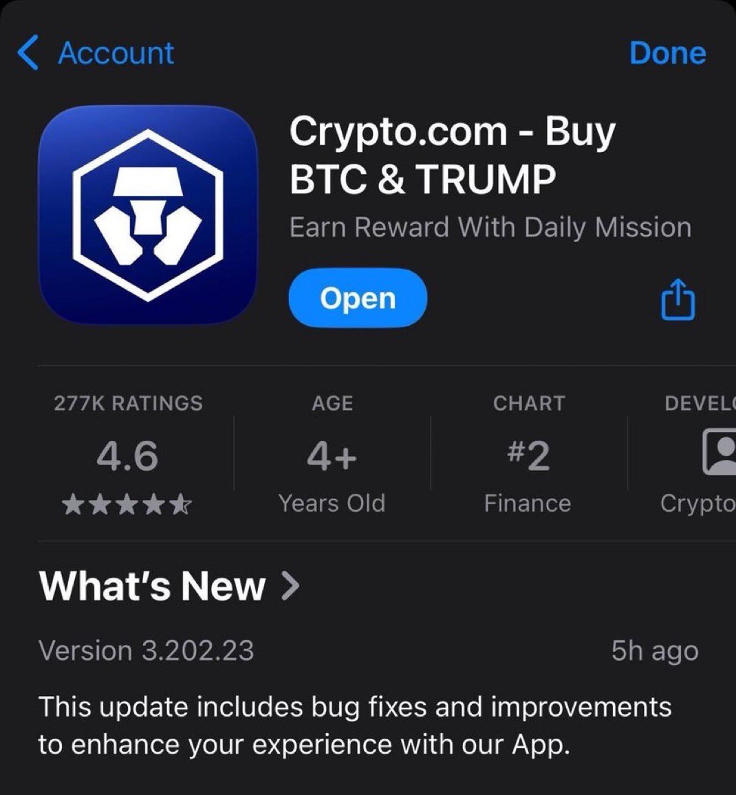 🔥ÚLTIMO💪🏻 🇺🇸 https://t.co/QBAxP8AHCK cambió el nombre de su aplicación  a “ https://t.co/QBAxP8AHCK - Compra BTC y TRUMP”. 👀