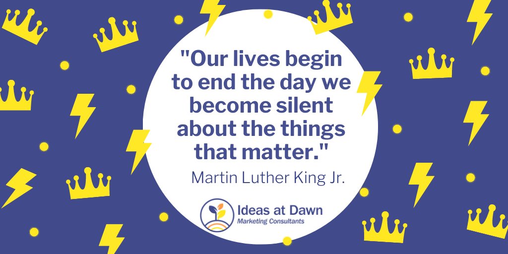 In remembering Dr. Martin Luther King, Jr. today, one of his quotes that resonates with me is the following: "Our lives begin to end the day we become silent about the things that matter." 

Perform a random act of kindness - just because. 

#MLKDay #APMP #AECMarketing