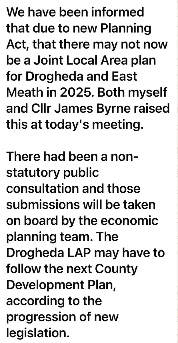 DerelictDrawda's tweet photo. This is an absolute scandal, yet it is hardly surprising as neither @meathcoco nor @louthcoco seemed to have any real interest in progressing the Joint Local Area Plan, as the main beneficiaries will be Drogheda and its catchment. Once again it seems we have been sold a pup. https://t.co/xXR9jAnun5