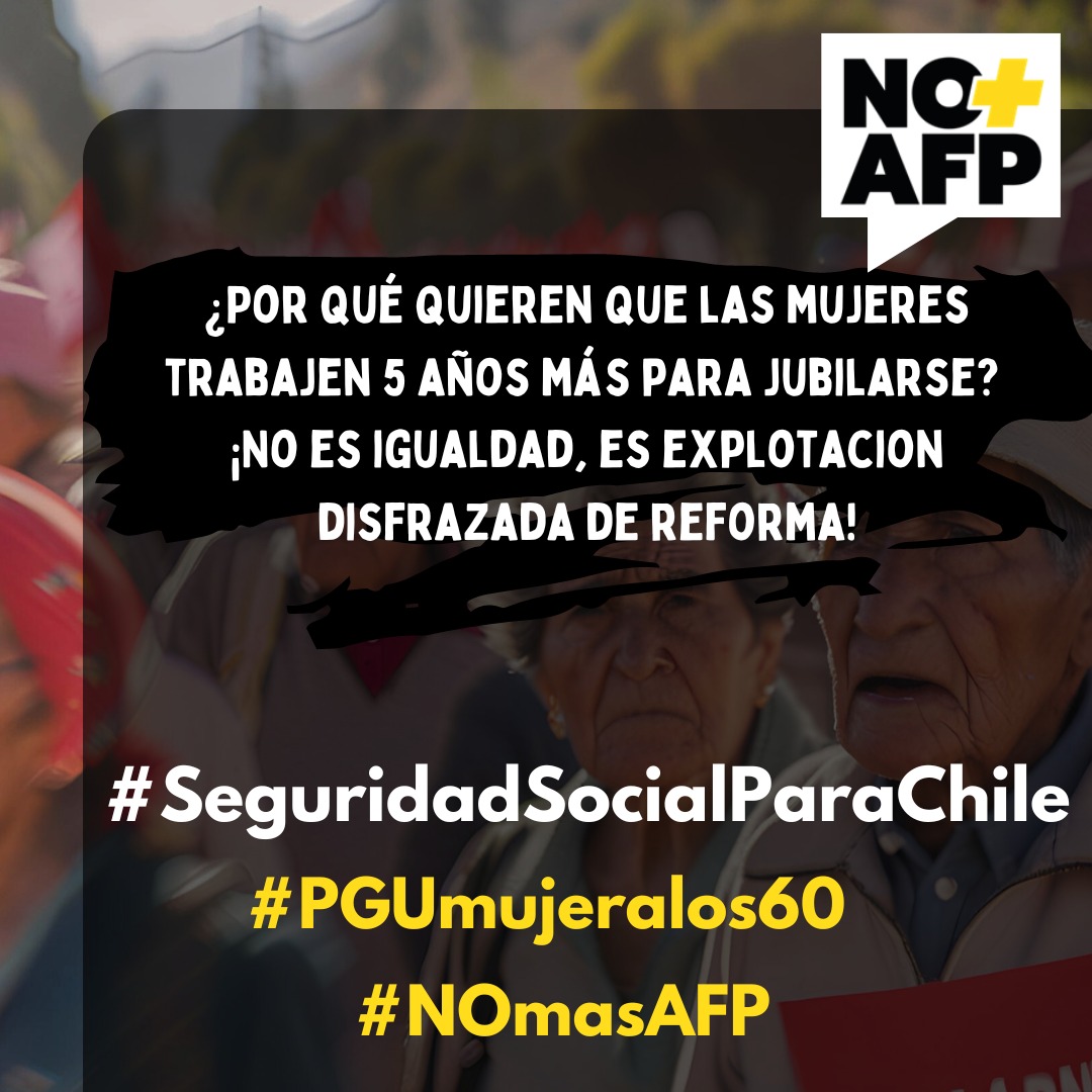 La reforma no corrige la discriminación contra las mujeres, la aumenta.  Quieren subir la edad de jubilarse de las mujeres de 60 a 65 años. Cotizar menos no significa trabajar menos. Eso lo saben las mujeres.
#NOmasGatoXLiebre
#NiUnPesoMasALasAFP
 #PGUmujerAlos60
 #NOmasAFP