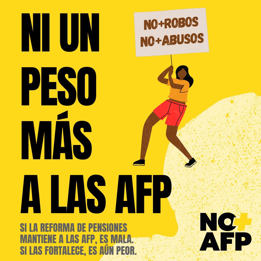 CNT_NOmasAFP's tweet photo. Esta reforma no reforma, por el contrario, consolida el sistema de cuentas individuales (AFP) que ha mostrado ser un absoluto fracaso después de 43 años.
Dijeron #NOmasAFP y en los hechos es Más AFP.
 
#NOmasGatoXLiebre
#NiUnPesoMasALasAFP #PGUmujerAlos60 #NOmasAFP https://t.co/lus7WBVpk5