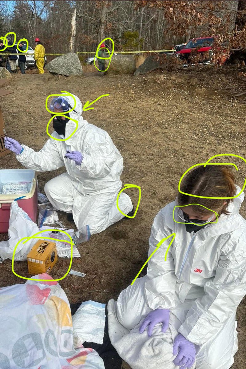 CCSDMaskUp's tweet image. If you want to know if we are are in good hands from a public health perspective  on #HPAI #BirdFlu #H5N1, 60 birds were found dead and infected in Massachusetts.

These are the people who are supposed to know what theyre doing. 

Ive circled every violation in a pic they shared.