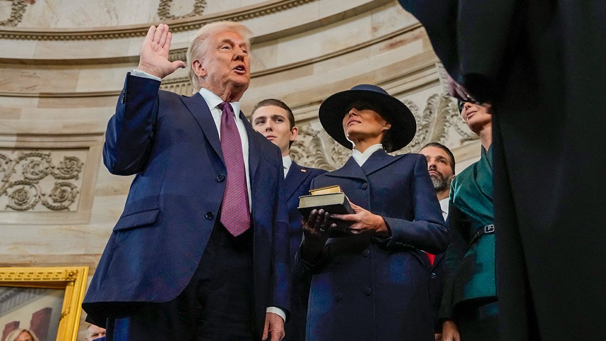 theTrumpet_com's tweet photo. Donald Trump Sworn In as 47th U.S. President

Amid thunderous applause in the rotunda of the Capitol, President Trump announced his intention to sign a series of executive orders to halt illegal immigration, deport illegal immigrants, designate drug cartels as foreign terrorist organizations, approve oil drilling, and enact tariffs on foreign nations. 

He also announced that it will henceforth be the official policy of the United States government that there are only two genders, male and female. The era of diversity, equity and inclusion is over, he said.

A dramatic prophecy from Amos 7 is being fulfilled before our eyes.