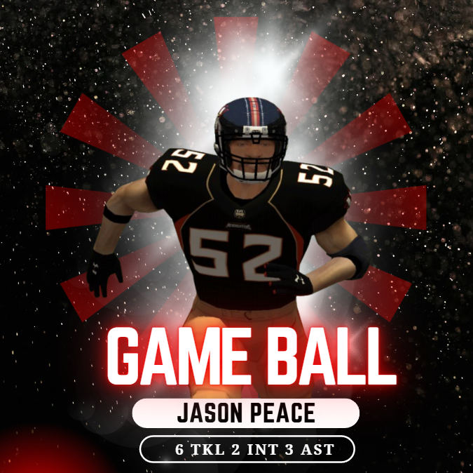 Houston Headhunters of the SFL (@sfl_headhunters) on Twitter photo Jason Peace, the heart and soul of the
<a href="/SFL_Headhunters/">Houston Headhunters of the SFL</a>
defense is awarded the Defensive Player of the Game, Game Ball. Jason finished Saturday's game with 6 TKL 2 INT's & 3 AST. Congrats Jason on your week 3 accomplishments. Thank you for your on the field performance. Jason Peace, the heart and soul of the
<a href="/SFL_Headhunters/">Houston Headhunters of the SFL</a>
defense is awarded the Defensive Player of the Game, Game Ball. Jason finished Saturday's game with 6 TKL 2 INT's & 3 AST. Congrats Jason on your week 3 accomplishments. Thank you for your on the field performance.