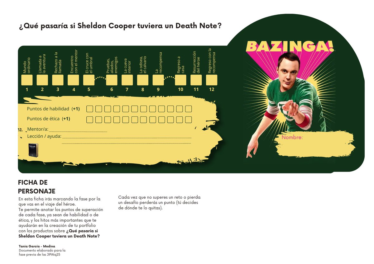 El viaje del héroe, Sheldom con un Death Note, un juego de mesa... esto solo pasa en las #JIPAtq25. <a href="/cepantequera/">cepantequera</a> #QuePasariaSi
