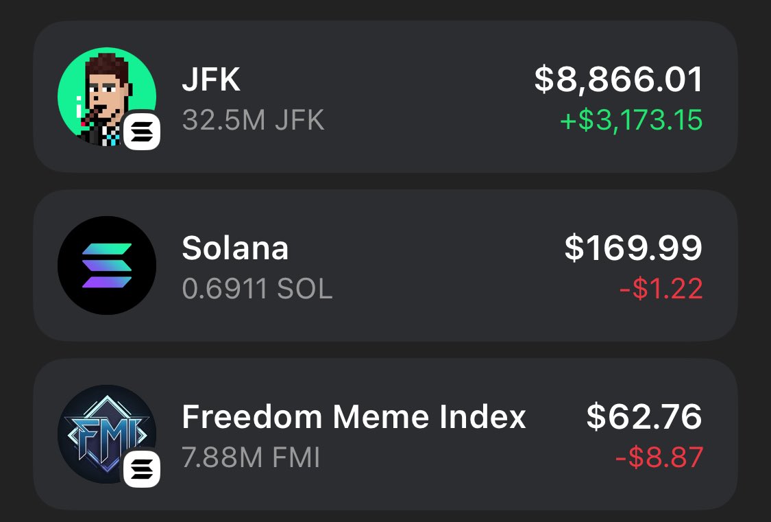 Look what we hold in the 14f195 wallet

Plus liquidity pool for $FMI / $JFK

Keep fading solana green squares 

Or go mint some now