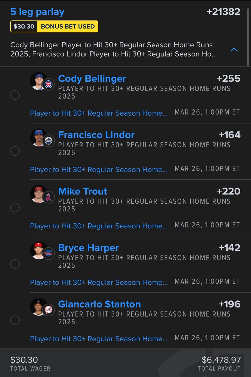 TrackInvesting's tweet image. 30/30 special … I’ll see you in October @FDSportsbook assuming Mike Trout had a healthy season 🤝

#MLB #HomeRuns