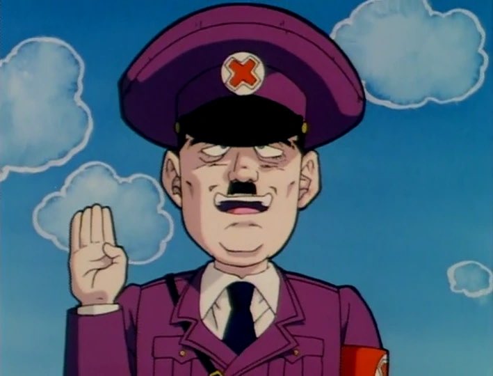 Goku's tweet image. Ever notice how this guy has an X logo on his hat? Weird coincidence.