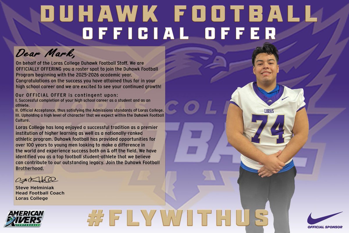 After a great visit I am blessed to receive an offer from Loras college <a href="/SFHSFBWheaton/">St. Francis HS Spartan Football🏈</a> <a href="/CoachMac44/">Bob McMillen</a>