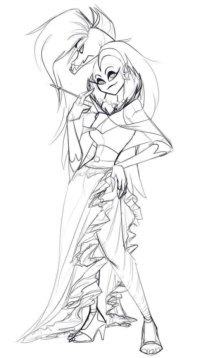 HeyJay177's tweet photo. I love Levi and her design but her clothes seemed too simple to me. I think as a Deadly Sin, Leviathan needed an outfit to represent that title!
#HelluvaBoss #HelluvaBossFanart #levithan #HelluvaBossLeviathan https://t.co/C6ezgbNSc0