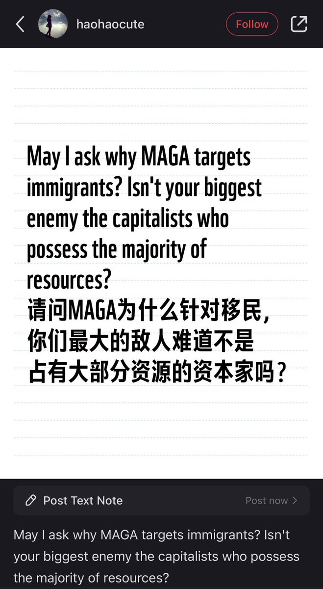 Chinese people on Rednote are wondering why MAGA doesn’t have class consciousness 😂

I‘m a communist meanwhile on Rednote i’m just a normie moderate. It’s glorious