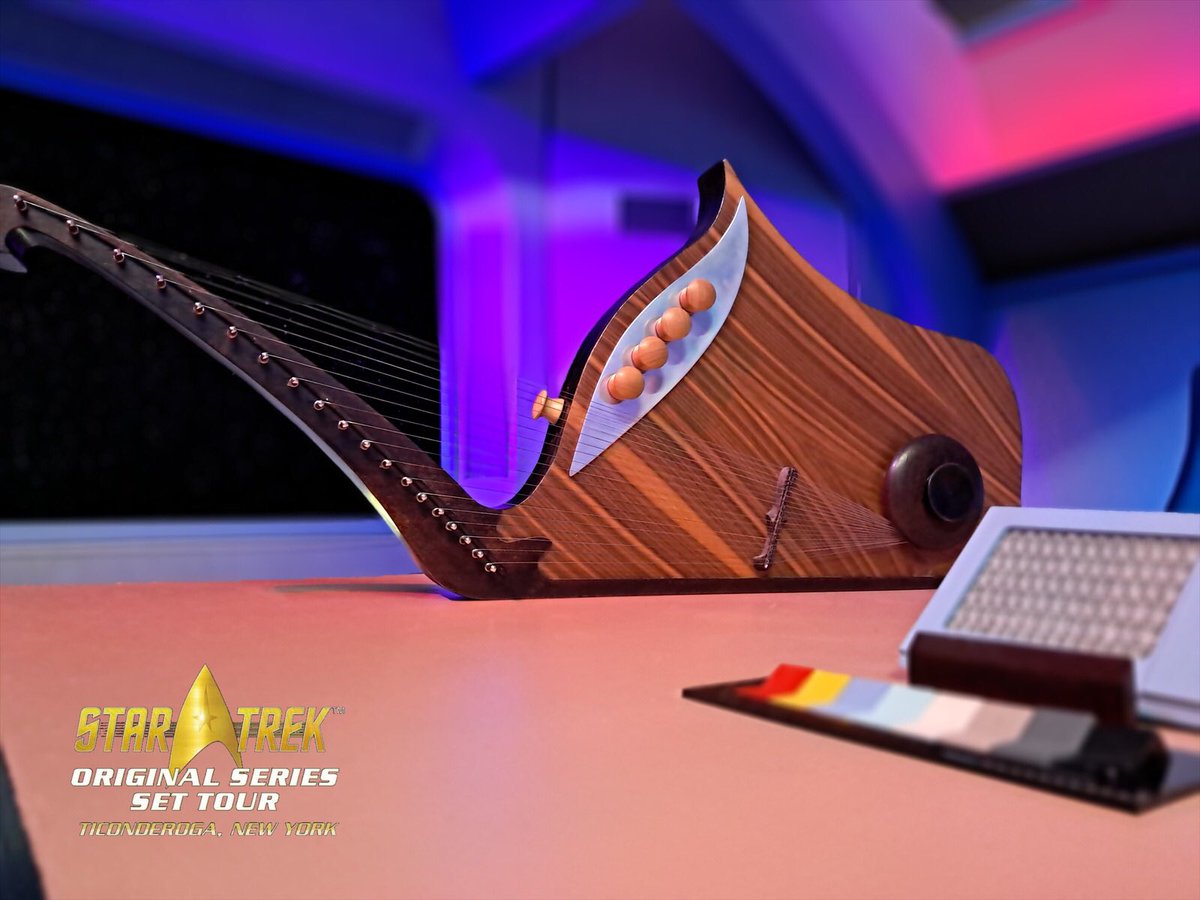 startrektour's tweet photo. This Vulcan lute is very special to us here at Star Trek Tour. Check the replies to see why! https://t.co/yFtq0WN3Kt