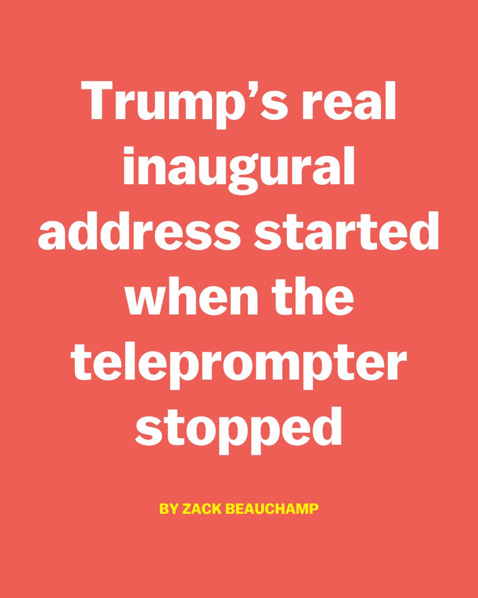 voxdotcom's tweet image. When it comes to speeches, there are two Donald Trumps:

1️⃣ Teleprompter Trump, who reads a prepared speech and tends to be staid, sleepy, and insincere.

2️⃣Rally Trump, who riffs in front of a cheering crowd and is wild, aggressive, and more true to the person Trump really is.
