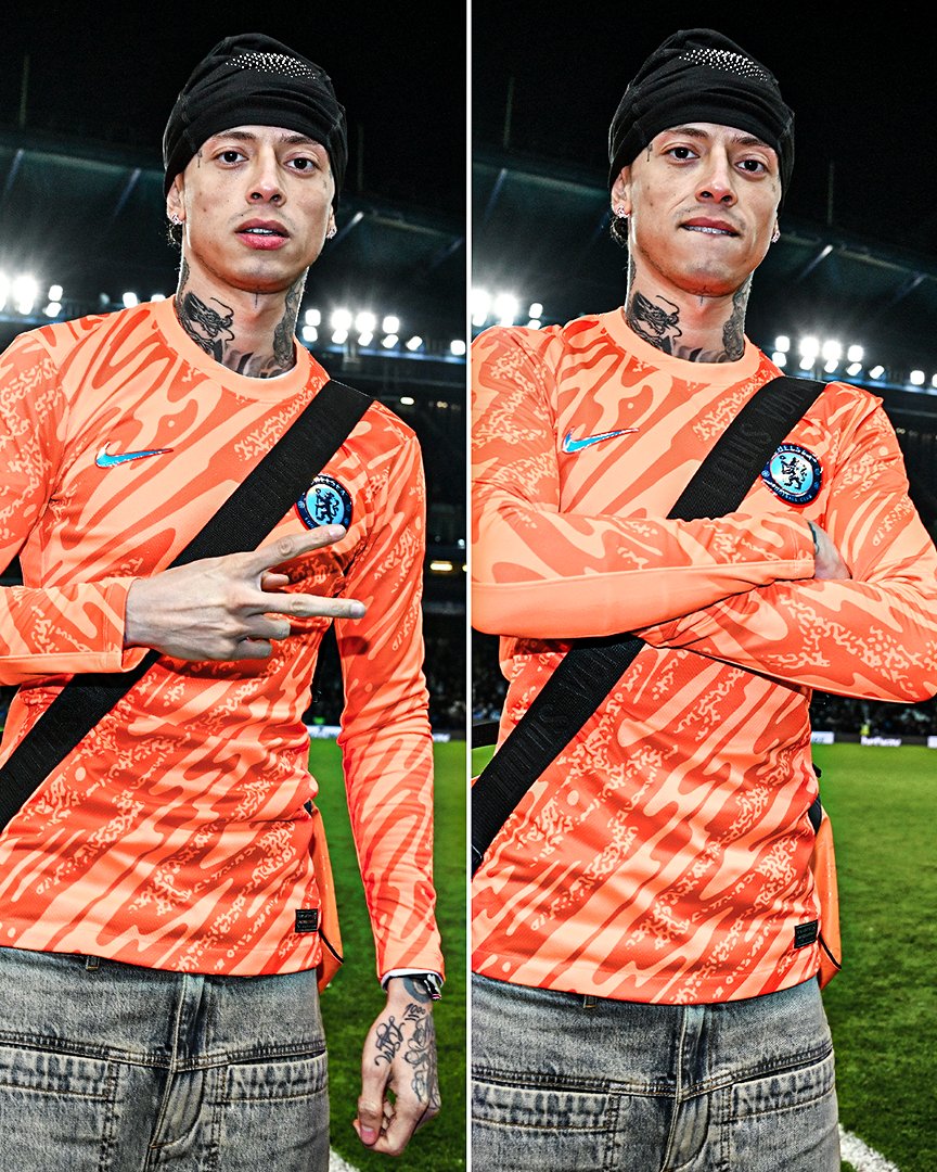 Central Cee was pitch side at Stamford Bridge rocking Chelsea's