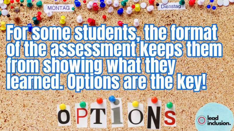 leeannjung's tweet photo. 💡 Until we give students multiple options to show their learning, we are not implementing the spirit of SBG. Without options, the format confounds the variable being measured.  #LeadInclusion #EduSky #UDL #EdLeaders #Teachers #UDL #SBLchat #TG2Chat https://t.co/BUGiAOJ0iF